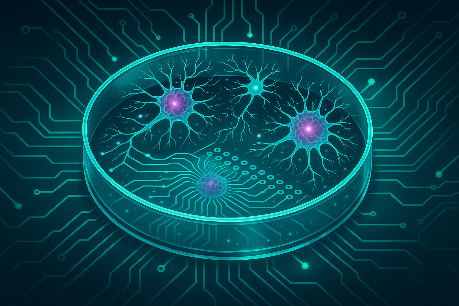 Organoid on MEA representing synthetic biological intelligence